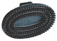 Rubber Currycomb oval, black,